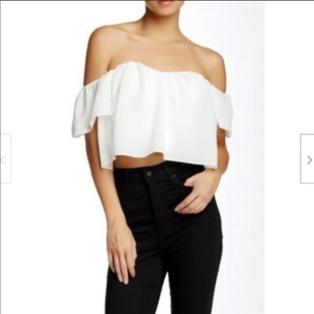 Bardot Women's Wave Gypsy Crop Ruffle Top in White